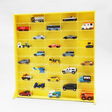 Wall Mounted Yellow Clear Acrylic  Display Case for Toy 1/18 Scale Model Car